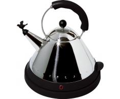 Alessi Mg32 B/uk Bouilloire Ãlectrique Sans Fil en Acier Inoxydable 18/10 Brillant avec Poignée et Base en Résine Thermoplastique, Noir, Fiche Anglaise