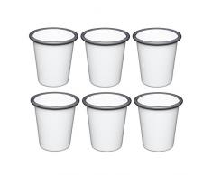 Kitchen Craft Living Nostalgia en Ã©mail Gobelet Tasse, Blanc/Gris, 300Â ML, Lot de 6