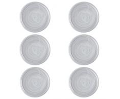 Maxwell Williams 5251568 Lot de 6 assiettes Ã dessert en marbre avec effet tourbillon dalbÃ¢tre, verre fait main, 18,5 cm, blanc, Verre fait main., blanc, 26 cm, Set of 6