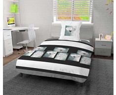 Soleil docre Pétale Parure de Couette, Coton, Blanc, 140x200 cm