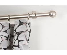 Tringle à rideaux: à 20 mm, L. 320 cm. en acier satiné - complet