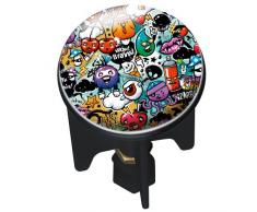 Wenko 20751100 Pluggy Bouchon de Lavabo Graffiti