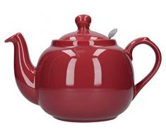 London Pottery Theiere avec filtre pour 6 tasses Rouge