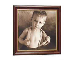 Deknudt Frames S55DH2 Style Classique Cadre Photo Bois Bruges/Brun Brillant avec Bord Doré 30 x 40 cm