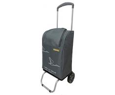 Bo Time 3760278732924 Chariot de Courses, Fer, Textile, Gris, 40 L