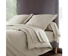 Vent Du Sud Drap Plat Uni en Coton Percale, Lin, 300x270 cm