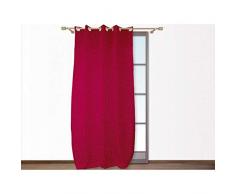 Soleil dOcre 031569 Croco Rideau Embossé à  Oeillets Polyester Fuchsia 140 x 250 cm