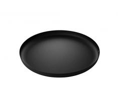 Alessi JM14/35 BT Plateau rond en acier coloré avec résine époxy, noir avec décor en relief