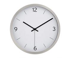 AmazonBasics Horloge murale Ã tirets, nickel, 30,5 cm
