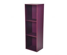 ModulHome 6RAN620PR Module 3 Cubes de Rangement Panneau/MDF Prune 29,5 x 36,5 x 116,5 cm