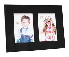 Deknudt Frames S66WK2 - P2 - Cadre Photo pour 2 Photos Laqué Noir 10 x 15 cm