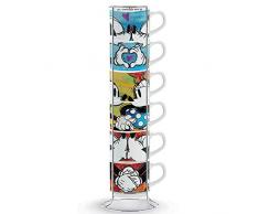 Egan PWM02I/6XL Sweet Love Lot de 7 Tasses Ã cafÃ© en Porcelaine Multicolore
