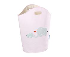 Wenko 62120100 Panier Ã Linge Kids Elli Rose, Polyester, 45 x 28 x 3 cm