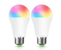 Lohas 12W Wifi E27 Smart ampoules, avec Alexa, Google Home, égale à 80W Ampoule, RGB+Blanc jour(6000K) lumière dambiance à changement de couleur, contrôlé par les appareils intelligents, Lot de 2