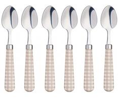 Kitchen Craft Lot de 6 cuillÃ¨res Ã cafÃ© en Acier Inoxydable Motif Fleurs Bleu 15,5 cm, Acier Inoxydable, Taupe, 15.5 x 3 x 2 cm