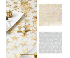 Santex 4689 Nappe Ãtoiles MÃ©tallisÃ©e Tissu Argent