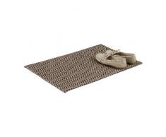 Relaxdays Paillasson avec imprimÃ© zigzag jute 40x60 cm tapis dâentrÃ©e tissÃ© main, nature noir