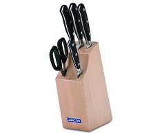 Arcos 234300 Bloc 4 Couteaux + Ciseaux, Acier Inoxydable, Noir, 43,6 x 32,4 x 10,6 cm