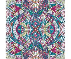 Graffy Serviette de Plage en Microfibre, Double Mandala Extra Large, 150 x 150 cm, Multicolore