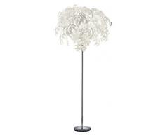 Reality, Lampadaire, Leavy 3xE14, max.28,0 W Plastique, Blanc, Corps: metal, Chrome Ã:70,0cm, H:180,0cm IP20,Interrupteur pied,Modèle déposé