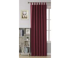 Deconovo Rideau Occultant à Pattes Chambre de Porte Isolation Thermique Anti Chaleur pour Salon Fenêtre Extérieur Balcon 1 Pcs, Tissu, Rouge, 140x175cm