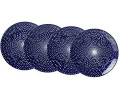 Ritzenhoff & Breker 203592 Vaisselle, Porcelaine, Bleu/Blanc, 21,5 x 21,5 x 2,5 cm