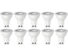 AmazonBasics Spot LED type GU10, 3W (équivalent ampoule incandescente de 35W), blanc chaud - Lot de 10