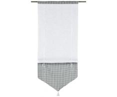 Linder 0169 /10/90162/338/73 Vitrage Passe Tringle BÃ©bÃ© Torchon Blanc/Gris 73 x 165 cm