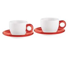 Guzzini Fratelli Gocce, Set de 2 Tasses Ã Cappuccino avec sous-Tasses, SMMA|Porcelain