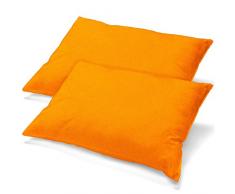 aqua-textil Classic Line Housse de Coussin Lot de 2 Fermeture Ãclair Coton 40 x 80 cm Orange