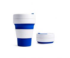 STOJO Tasse Pliable, Silicone, Bleu, 5 x 9 x 9 cm