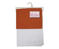 Soleil dOcre Lot de 2 torchons ALIX orange et blanc 100% Coton