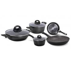Aeternum y00set0232Â Essential Set Batterie de poÃªles et casseroles 8Â PiÃ¨ces, adaptÃ© Ã linduction, aluminium, Black