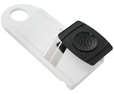 Fackelmann 45341 Mandoline avec protège main, tranche légumes avec protège-main, Plastique, Acier inoxydable, Blanc, Noir, 29 x 11 cm
