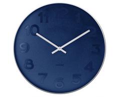 Karlsson KA5634 Horloge Murale, Acier, Bleu, Taille uniq