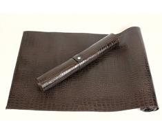 SIGNATURE HOME COLLECTION AP-174-A02 Chemin de Table en Cuir Imitation Crocodile Facile dentretien Brun foncÃ© Dimensions 150Â xÂ 40Â cm