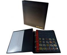 PELLERS VEC-AM350B Album de Collection M, 350 Pochettes pour Monnaies jusquà 23 mm de diamètre. 10 Feuilles et intercalaires, Plastique, Noir, Modèle M