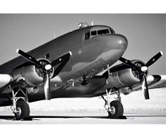 Scenolia Tableau dÃ©coratif Grand Format sur Toile Avion Douglas DC3 90 x 60 cm | Impression Haute qualitÃ©