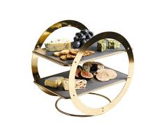 ArtesÃ PrÃ©sentoir rond Ã 2 Ã©tages avec plateaux en ardoise 31,5 x 22,5 x 30 cm