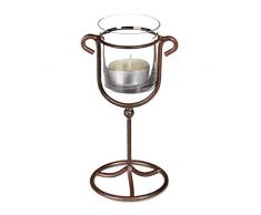 Relaxdays Porte-bougies bougeoirs en fonte verre dÃ©coration HxlxP: 16,5 x 9 x 7,5 cm photophore style antiquitÃ©s moyen-Ã¢ge 1 bougeoir pour une bougie, marron