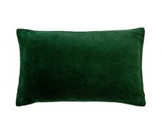 Blanc des Vosges Pacha Housse et coussin Velour de coton Sapin 30 x 50 cm