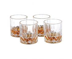 Relaxdays 10023418 Whisky, Lot de 4, spiritueux, Aspect Cristal Noble, Verres Ã schnaps, 200 ML, Transparent