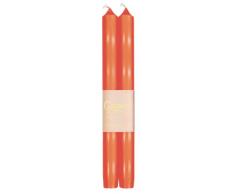Caspari Lot de 2 Bougies Non parfumÃ©es Orange 25 cm