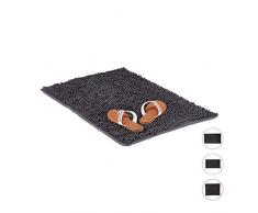 Relaxdays Tapis de Bain Microfibre Shaggy 50x80 cm Sortie Douche Tapis de Douche antidÃ©rapant Moelleux Absorbant, Gris