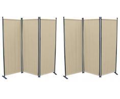 Grasekamp Lot de 2 paravents de qualitÃ© Depuis 1972 3 piÃ¨ces Beige