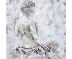 SÃ©same PST23338080 Peinture sur Toile, Gris Blanc, 80 x 80 x 3 cm