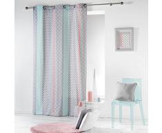 coton dintÃ©rieur rideau a oeillets 140x240 cm coton baltic rose/menthe