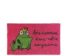 laroom Paillasson Motif Bienvenue dans Notre Royaume, Jute and antidérapant, Rose, 40 x 70 x 1,8 cm