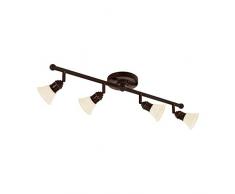 Eglo 89059 Alamo Spot 4 ampoules G9 ECO avec ampoules incluses Marron foncÃ© 65 cm x 13 cm