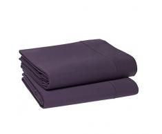Blanc des Vosges Uni Satin Drap Coton, Cassis, 240x300 cm